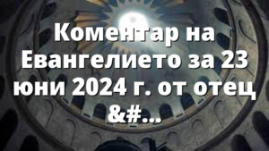 Коментар на Евангелието за 23 юни 2024 г. от отец Йоан Хаджиев